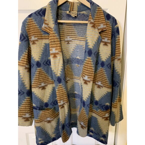 VTG Jeans Wear Nativ‎ Aztec Women's Blazer Jacket Sz L earth - Picture 4 of 9